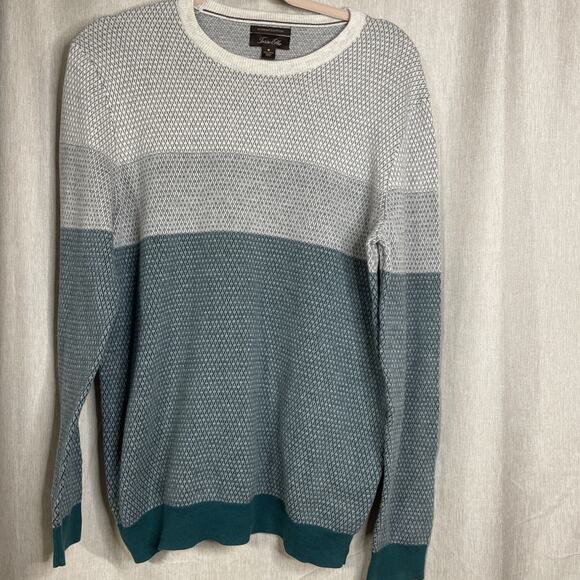 Tasso Elba Other - Tasso Elba Mens Colorblocked Supima Cotton Pullover Sweater - Size Medium